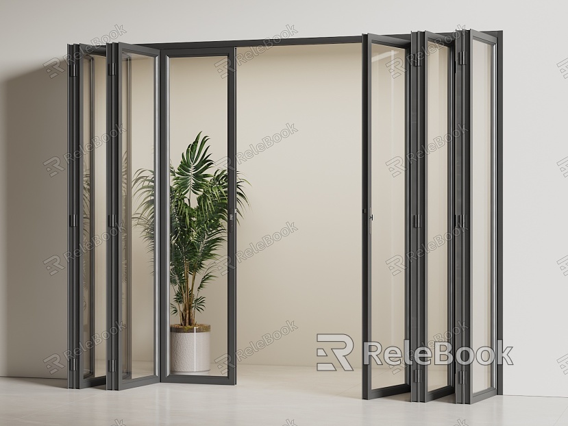 Modern glass folding door model