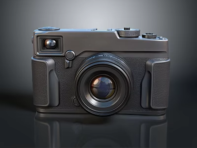 Vintage Style Digital Camera With Professional Lens And Ergonomic Body 3d model