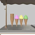 Mobile Ice Cream Cart With Sweetie Dreams Canopy Ice Cream Cones And ENJOY Sign