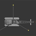 Detailed Helicopter Model For Water Landing With Floats And Rotors
