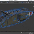 Historical Military Tank With 55H Marking Green Body Red White Stripes Turret And Cannon Details