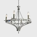 Modern Elegant Chandelier with Hanging Chain Metal Frame and Candle Style Lights