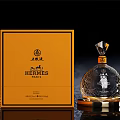 Luxury Wine Bottle And Wine Glass With Hermes Wuliangye Orange Box Transparent Design Gold Base