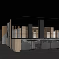 Modern Industrial Restaurant Interior With Wooden Partitions Warm Lighting And Comfortable Seating