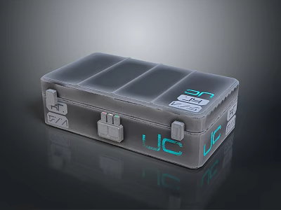 Gray Household Storage Box With Transparent Lid Multiple Compartments UC Logo And Secure Latches 3d model