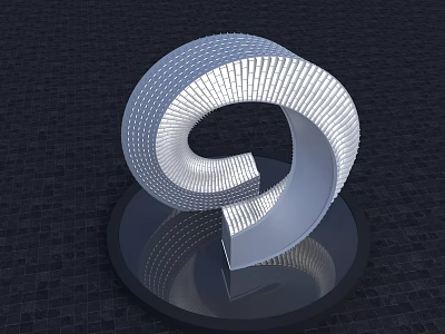 Future Architecture Innovative Spiral Structure Modern Design White Material and Circular Base 3d model