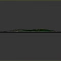Island Terrain 3D Model with Surrounding Ocean Vegetation and Mountain Topography