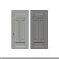 Interior Hinged Doors With White And Light Gray Panel Design And Handles 3d model