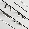 Modern Track Mounted Downlights Spotlights With Black Metal Design For Indoor Lighting