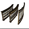 Traditional Curved Decorative Screens With Wooden Frames And Glass Panels For Interior Design