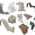 Soft Scarves In Various Colors And Different Styles With Tassel And Knit Details