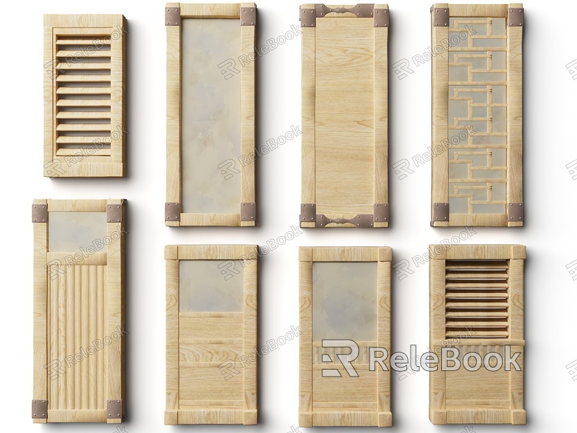 Japanese-style sliding doors and windows window grilles Japanese-style building accessories Japanese-style window Chinese-style Japanese-style ancient architecture ancient architecture assets model