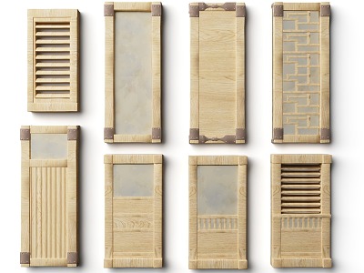 Japanese-style sliding doors and windows window grilles Japanese-style building accessories Japanese-style window Chinese-style Japanese-style ancient architecture ancient architecture assets model