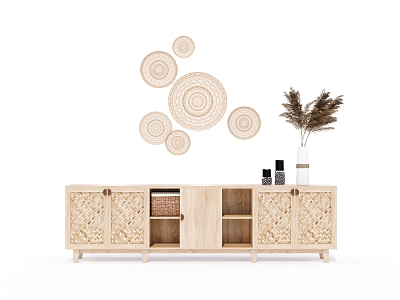 Solid Wood Sideboard 3d model