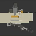 Industrial Precision Machine With Control Panel Yellow White Components And Green Label