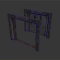 Pair of Dark Rustic Wooden Frames With Metal Accents And Worn Texture