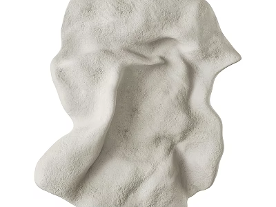 Abstract Sculpture Carving With Textured Surface And Irregular White Shape 3d model
