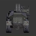 Armored Six Wheeled Military Vehicle With Mounted Cannon And Military Green Exterior Design