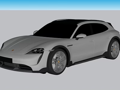 Silver Luxury Sports Car With Sleek Body Design And Large Alloy Wheels 3d model