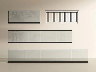 Various Modern Railing Designs Featuring Glass And Metal Railings For Interior Use 3d model