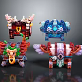 Four Colorful Mechanical Block Models With Diverse Designs And Structures