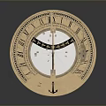 Brass Industrial Equipment With Roman Numerals And Decorative Anchor Design