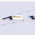White Fishing Rods With Blue Black Reels And Blue Markings For Outdoor Use