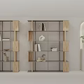 Modern Open Bookshelf Design With Wooden And Metal Frame Displaying Books And Decorations