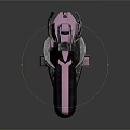 Stylish Pink and Black Decorative Pistol With Wing Accents Floral Engravings And Reflective Details