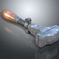 Professional Hardware Tool Hammer With Copper Handle And Metal Head 3d model
