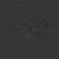 Abstract Geometric Spiral Design With Dynamic Lines On Gray Background 3d model