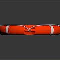 High Visibility Red Lifebuoy With White Stripes And Secure Rope For Marine Safety Equipment