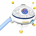 Modern Slide Children's Slide Creative Technology Planet Amusement Facilities 3d model
