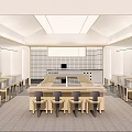 Modern Wooden Dining Table Set With Matching Chairs In Spacious Dining Area