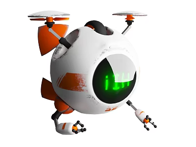 Cartoon Style AI Robot Project AI Robot Cute Cartoon Robot 3d model