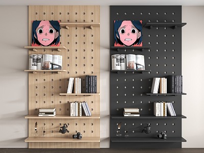 Modern Hole Board Hole Board Bookshelf Books model