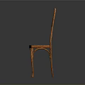 Classic Wooden Chair With Rattan Backrest And Elegant Curved Legs