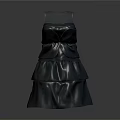 Silver Sleeveless Dress With Layered Ruffled Design And Bow Decoration