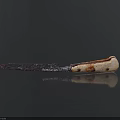 Vintage Handcrafted Knife With Weathered Blade And Speckled Wooden Handle