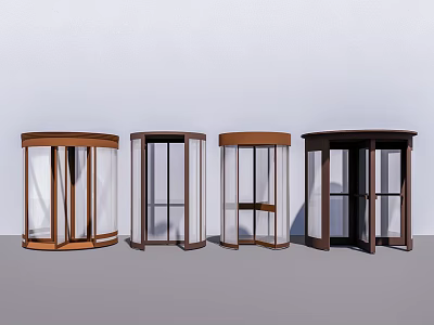 Modern Revolving Doors Design With Various Styles Glass And Wooden Frames 3d model