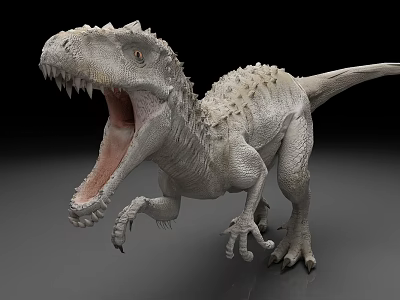 Realistic T Rex Dinosaur 3D Model With Open Mouth And Sharp Teeth 3d model