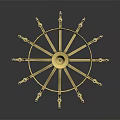Luxurious Golden Candle Style Chandelier with Multiple Ornate Arms and Shiny Reflection