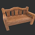 Wooden Public Bench With Classic Design Ergonomic Backrest And Sturdy Armrests