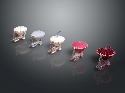 Vibrant Hot Air Balloon Amusement Equipment With Classic Design For Theme Parks 3d model