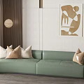 Modern double sofa multiplayer sofa 3d model