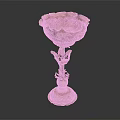 Golden Decorative Goblet with Intricate Floral Patterns on Tall Stem and Ornate Base