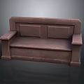 Brown Textured Sofa With Simple Design Armrests And Backrest Details
