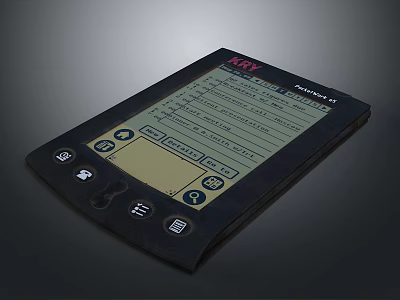 Black NOVA Handheld Electronic Notebook With Table Screen Interface And Buttons 3d model