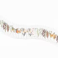 Various Watercolor Flowers And Plants Arranged In Wavy Grid Pattern