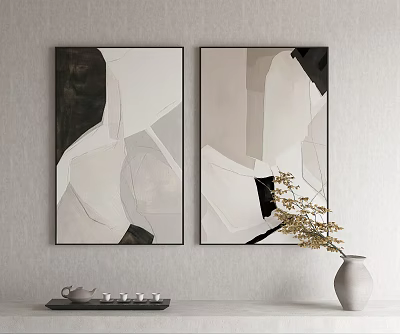 Quiet abstract painting decorative painting 3d model